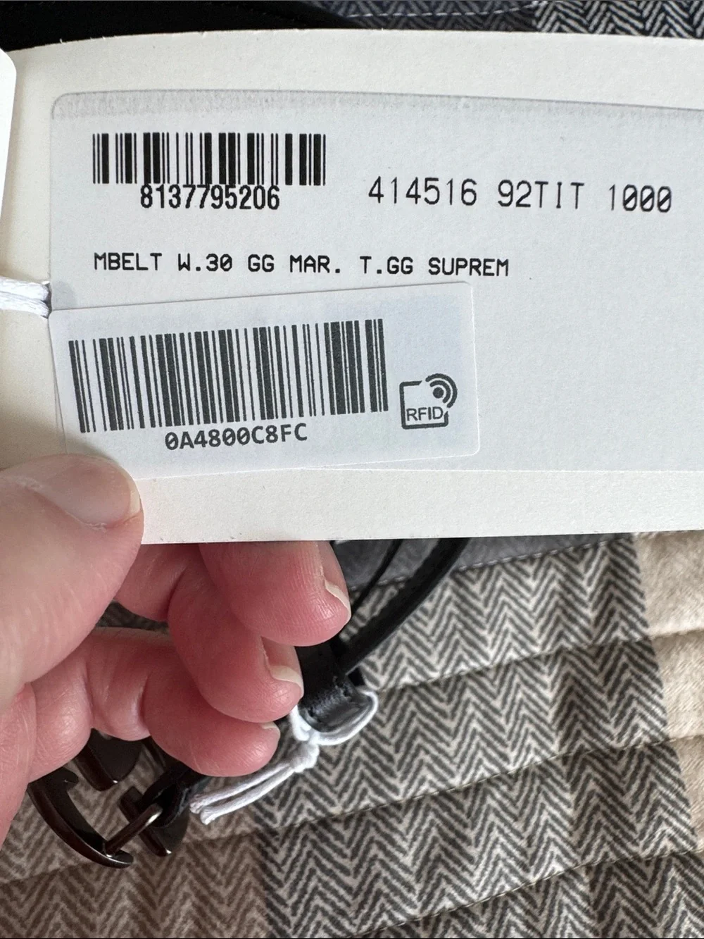 NWT Gucci Black GG Canvas Belt with Gunmetal Double G Buckle Sz 95